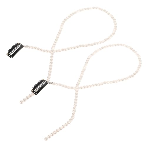 KAILIKETIY 2 Stk Haarnadel Reize Gesichtsschmuck Haarschmuck Für Mädchen Damen Haarspangen Haarband Funkeln Haarschleifen-clips Für Frauen Kette Inhaber Clips Für Haarschmuck Imitationsperlen von KAILIKETIY