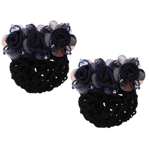 KAILIKETIY 2 Stück Blumen Haarnetz Haarklammern Stoff netz für Dutt Stilvolle Haarnadeln Damen Minimalistisches Haarschmuck accessoire für Büro und Festliche Anlässe von KAILIKETIY
