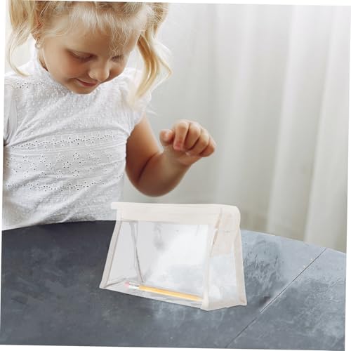 KAILIKETIY 2stücke Transparent Bleistifttasche Mehrzweck Schreibwarenbedarf Tragbar Für Schüler Lehrer Büro Lineal Radiergummi Notizen Ordnung von KAILIKETIY