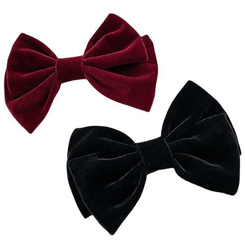 KAILIKETIY 2 Stück Haarschleifen Für Frauen Große Rutschfeste Haarklammern Schwarz Und Weinrot Für Alltag Und Besondere Anlässe von KAILIKETIY