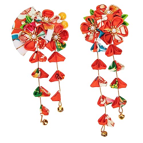 KAILIKETIY 2stücke Haarspangen Mit Blumen-fan Design Japanische Haarschmuck Für Damen Traditionelle Cosplay-accessoires Für Hochzeiten Und Besondere Anlässe von KAILIKETIY