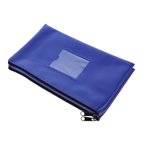 KAILIKETIY 2 Stück Karten und Geldtasche mit Reißverschluss und Klarsichtfenster für Schecks und Bargeld PU Leder für Münzen mit Kartenhalter von KAILIKETIY