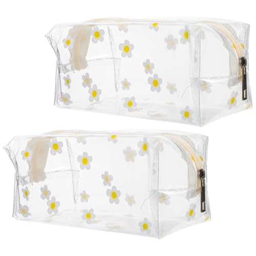 KAILIKETIY 2 Stück Make up Tasche Transparent Tragbare Kosmetiktasche Kosmetik Organizer Für Reisen Mit Reißverschluss Große Kapazität Für Frauen Und Mädchen von KAILIKETIY
