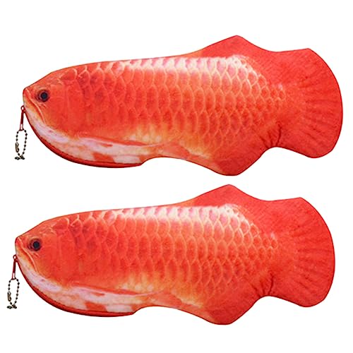 KAILIKETIY 2 Stück Plüsch Federmäppchen im Cartoon Fisch Design Große Kapazität Stiftetui für Schule und Büro für Schreibwaren und Kleine Gegenstände von KAILIKETIY