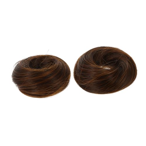 KAILIKETIY 2 Stück Teiliges Haargummi Duttmacher mit Synthetischem Haar Haarschmuck für Frauen und Mädchen Natürliches Styling Langlebig und Einfach zu Verwenden von KAILIKETIY