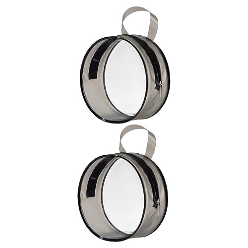 KAILIKETIY 2 Stück Transparente Runde Kosmetiktaschen Große Kapazität Leicht und Tragbar mit Reißverschluss Multifunktional für Make Up und Reise Praktische Aufbewahrungstaschen für Damen von KAILIKETIY