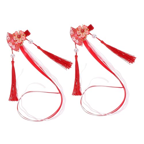 KAILIKETIY 2stücke Teiliges Fan-haarclips Mit Blumen Und Quasten Dekorative Haarspangen Für Mädchen Und Frauen Stilvolle Haaraccessoires Für Verschiedene Anlässe von KAILIKETIY