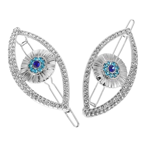 KAILIKETIY 2 Stücke Damen Haarnadeln mit Strasssteinen Türkisches Evil Eye Haaraccessoire für Hochzeiten und Partys Stilvolle Haarspangen für Verschiedene Frisuren Dekorative Haarklammern von KAILIKETIY