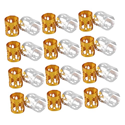 KAILIKETIY 200stücke Haarmanschetten Aus Metall Filigrane Dreadlocks-flechtperlen Haarschmuck Mit Röhrendesign Für Damen Und Herren in Gold Und Silber von KAILIKETIY