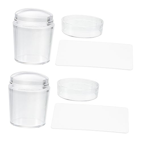 KAILIKETIY 2sätze Transparentes Silikon Nagelstempel-set Mit Deckel Maniküre Stempelwerkzeug Für Diy Nageldesign Stempel Und Schaber Für Kreative Nail Art Anwendungen von KAILIKETIY