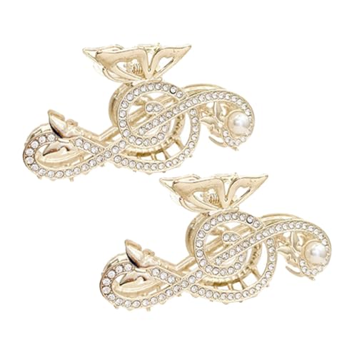 KAILIKETIY 2stücke Wasserstein Musiknoten Haarklammern Große Metallhaarklammern Für Dickes Haar Funkelnde Haaraccessoires Für Mädchen Einzigartige Haarstyling-accessoires von KAILIKETIY
