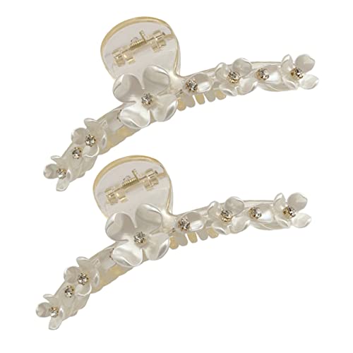 KAILIKETIY 2stücke Große Haarklammern Für Damen Blüten-haarklemmen Mit Strass Für Dickes Und Dünnes Haar Für Hochzeiten Parties Alltag von KAILIKETIY