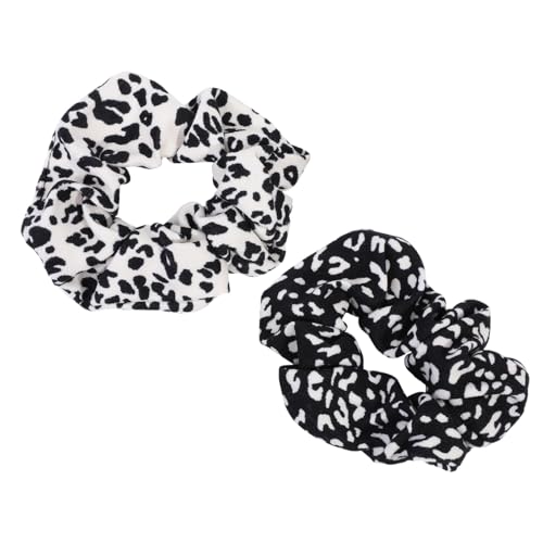 KAILIKETIY 2stücke Leopardenmuster Haargummi Elastisch Mädchen Haarband Mode Haarseil Stretch Haarclip Retro Haarband Für Alltag Und Styling von KAILIKETIY