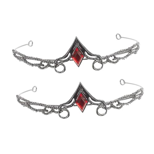 KAILIKETIY 2stücke Dunkelrot Vintage Tiara Krone Stirnband Fee Krone Barock Tiaras Hochzeit Strass Für Frauen Mädchen Geburtstag Abschlussball Party Schmuck Kopfbedeckung von KAILIKETIY