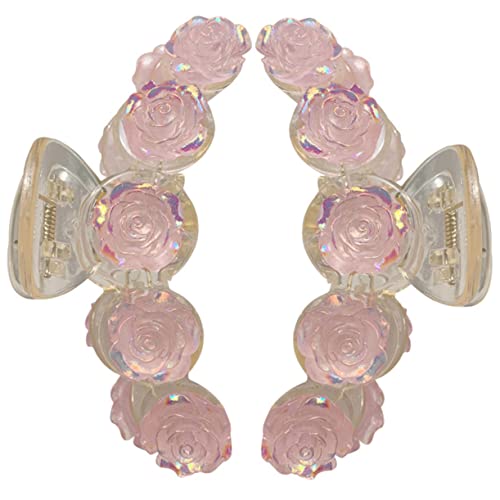 KAILIKETIY 2stücke Blumen-haarklammer Aus Acryl Große Haarklammern Für Dickes Und Langes Haar Dekorative Klaue Clips Für Damen Haarstyling-tool Zum Fixieren Von Frisuren von KAILIKETIY