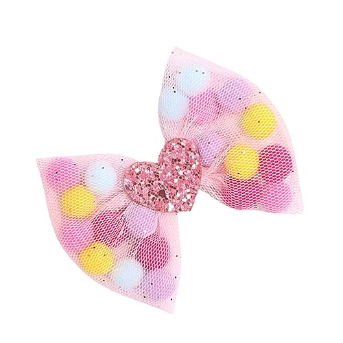 KAILIKETIY 2stücke Glitzer-haarspangen Mit Herz-design Haarspange Mit Schleife Netz-haar Bunter Kopfschmuck Kopfbedeckung Für Mädchen von KAILIKETIY