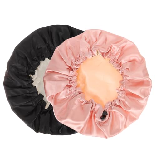 KAILIKETIY 2stücke Damen Satin Schlafhaube Haarschutz Mütze Anpassbare Seidenhaube Für Hautfreundliche Anwendung Beim Schlafen Make-up Und Haarbehandlung KAILIKETIY 2stücke Damen Satin Schlafhaube Haarschutz Mütze Anpassbare Seidenhaube Für Hautfreundliche Anwendung Beim Schlafen Make-up Und Haarbehandlung von KAILIKETIY