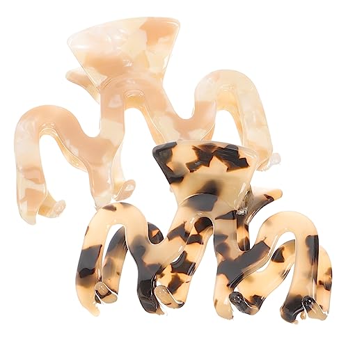 KAILIKETIY 2stücke Haarklammern Aus Acetat Stilvolle Und Rutschfeste Haarspangen Für Damen Für Alltag Make-up Und Besondere Anlässe Elegantem Design Muster Schildpatt von KAILIKETIY