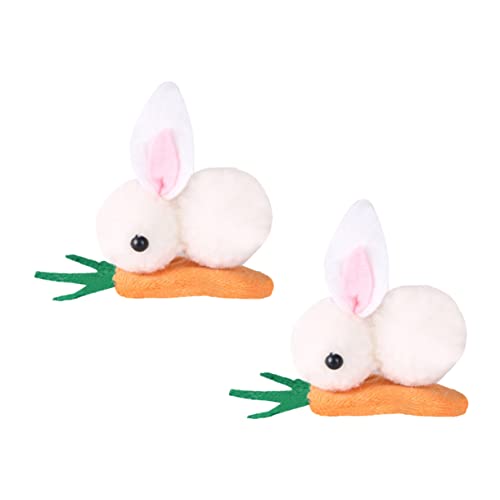KAILIKETIY 2 Stück Plüsch Hase Haarspangen Für Mädchen Niedliche Karotten Haarklammern Leicht Und Langlebig Haarschmuck Für Kinder Für Ostern Und Alltag von KAILIKETIY