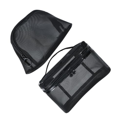 KAILIKETIY 2stücke Tragbare Kosmetiktasche Mit Großer Kapazität Mesh Kulturbeutel Reise Schminktasche Damen Schminktasche Lagerung Taschen Aufbewahrungstasche von KAILIKETIY