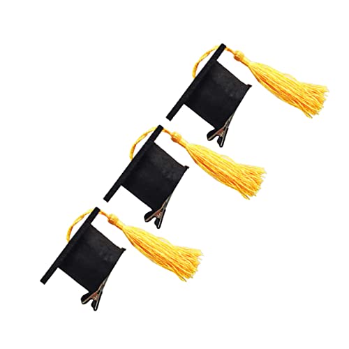 KAILIKETIY 3 Stück Doktorhut Haarnadel Mini Abschlusskappen Clips Doktorhut Etui Kleine Absolventen Haardekorationen Abschlussfeier Gastgeschenke Für Erwachsene Mädchen Kleine von KAILIKETIY