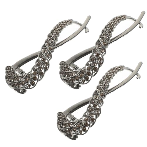 KAILIKETIY 3stücke Teiliges Damen Haarklammern Mit Strass Große Dutt Clips Für Festliche Anlässe Robuste Drehbare Haarspangen Für Täglichen Gebrauch von KAILIKETIY