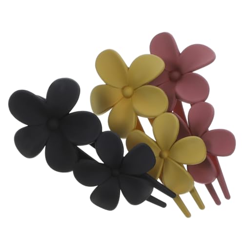 KAILIKETIY 3Stücke Blumen Haarspangen für Damen Alligator Haarspangen Schwarz und Gelb Rutschfeste Haarklammer für Dickes Haar Eleganter Haarschmuck für von KAILIKETIY