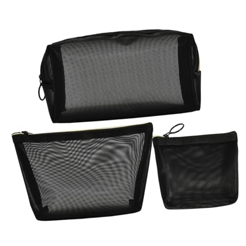 KAILIKETIY 3Stücke Transparente Multifunktionale Kosmetiktasche Netz Kulturbeutel für Reisen Aufbewahrung von und Toilettenartikeln für Mädchen und Damen von KAILIKETIY