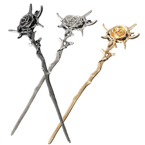 KAILIKETIY 3stücke Blume Haarstäbchen Vintage Haar Nadeln Damen Haar Styling Accessoires Für Langes von KAILIKETIY