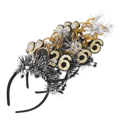 KAILIKETIY 3stücke Frohes Neues Jahr Stirnband Mit Sternen Und Pailletten Glitzerndes Neujahrs-haarband Für Silvesterpartys Festivals Und Feiertage von KAILIKETIY