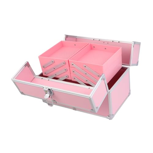 KAILIKETIY 3stufen Kosmetikbox Mit Organizer Für Schminktisch Reise-schminkbox Großes Fassungsvermögen Viele Fächer Tragbar Mit Griff Und Verstellbarem Schultergurt von KAILIKETIY
