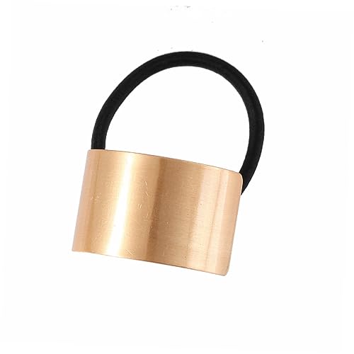 KAILIKETIY 4 Stück Rechteckige Polierte Alloy Haargummis Elastische Haarringe für Mädchen und Gold Silber Kleines Gold Kleines Silber Stylische Pferdeschwanz Halter von KAILIKETIY