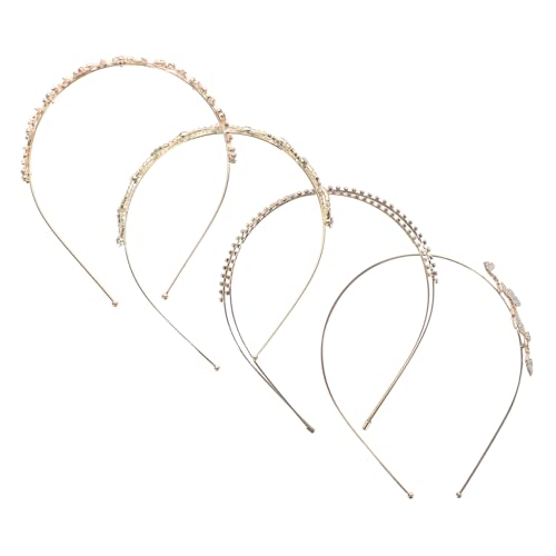 KAILIKETIY 4 Stück Strass Haarreif Damen Teiliges Doppelreihig Elegant Leicht Braut Haarschmuck für Hochzeit Party Geburtstag und Festliche Anlässe von KAILIKETIY