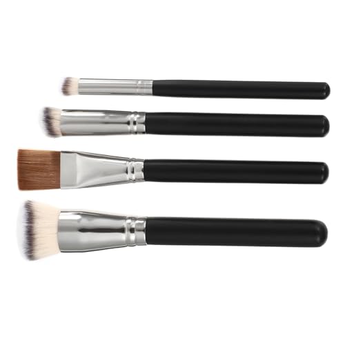 KAILIKETIY 4 Stück Teiliges Foundation Pinselset aus Synthetischen Fasern Langlebige Make up Werkzeuge für Frauen zum Verblenden und Professionellen Auftragen von Puder und Tragbar und von KAILIKETIY