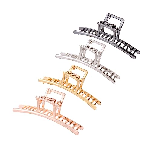 KAILIKETIY 4 Stück Teiliges Haarklammern aus Metall Pferdeschwanz Clips für Damen Schwarz Gold Silber und Roségold für Stylisches Haar Accessoire und zu Anlässen von KAILIKETIY