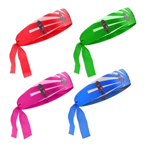 KAILIKETIY 4 Stück Teiliges Stirnband für Karate Kopfbedeckung für Karate und Thematische Events Vielseitig Einsetzbar Haarband oder Armband von KAILIKETIY