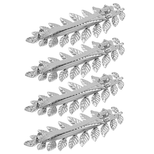 KAILIKETIY 4 Stück Teiliges Temperamentvolle Haarspangen mit Blattdesign Leichte Frühling Clips für Damen Modische Haarschmuck für und Alltag Silberfarbene Dekorative Haarclips von KAILIKETIY