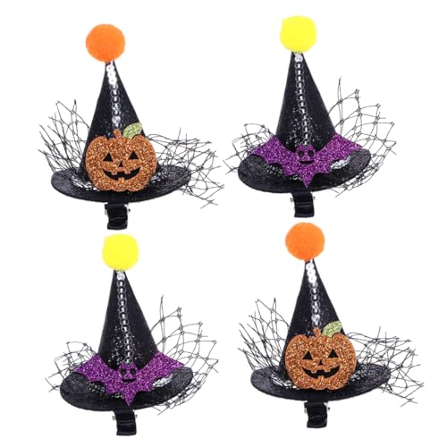 KAILIKETIY 4 Stück Zauberer Haarnadel Für Haarschmuck Haarspangen Damen Hut Haarspange Mini Clips Haar Mädchen Party Styling Klein Elegant Mit Süßem Kunstleder von KAILIKETIY