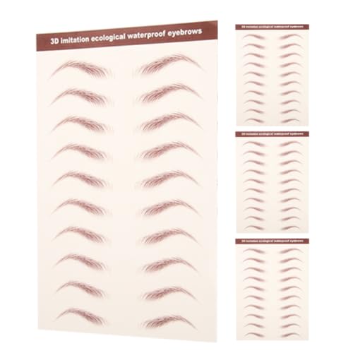 KAILIKETIY 4blätter Realistische Haarähnliche Augenbrauenaufkleber Wasserdichte Temporäre Augenbrauenaufkleber Langlebige Augenbrauentransferaufkleber Make-up-tool Für Männer Und Frauen von KAILIKETIY