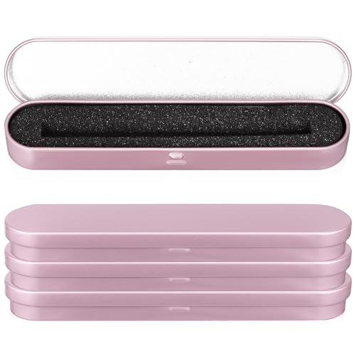 KAILIKETIY Bleistiftbox Aus Metall in Roségold 4 Leere Stifteetuis Bleistifthalter Aus Metall Schützendes Schwammfutter Multifunktionale Aufbewahrung von KAILIKETIY