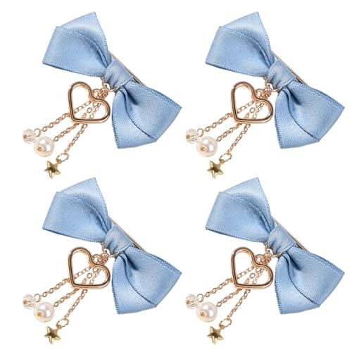 KAILIKETIY 4 Stück Haar Bogen Clips Haarspangen für Mädchen Rutschfeste Haarnadeln mit Quastenverzierung Süßer Haarschmuck für Geburtstagsfeiern Weihnachten Neujahr von KAILIKETIY