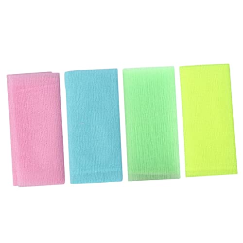 KAILIKETIY 4Stücke Peeling Badetücher Schnelltrocknendes Nylon Handtuch zum Körperpeeling und Reinigen Leicht und Platzsparend für Dusche von KAILIKETIY