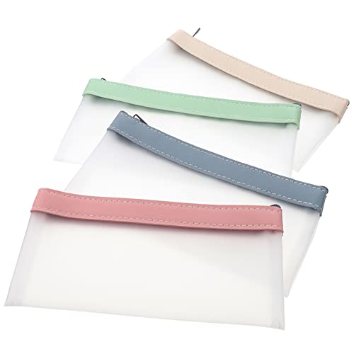 KAILIKETIY 4stücke Transparente Federmäppchen Waschbare Leichte Stiftetaschen Für Schüler Und Erwachsene Vielseitig Einsetzbar Für Stifte Kosmetik Und Kleine Gegenstände von KAILIKETIY