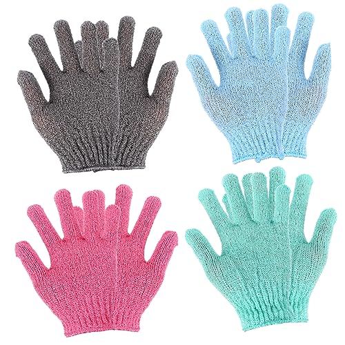 KAILIKETIY 4paare Exfolierende Peeling-handschuhe Aus Verschiedenen Farben Für Sanfte Hautpflege Und Effektives Peeling Für Körper Und Dusche Für Männer Und Frauen von KAILIKETIY