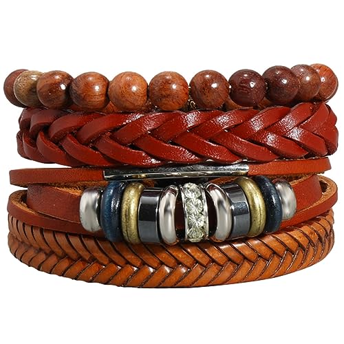 KAILIKETIY 4stücke Geflochtenes Lederarmband Für Damen Mit Verstellbar Handgefertigt Für Strand Reisen Urlaub Alltag Passt Zu Verschiedenen Kleidungsstücken von KAILIKETIY