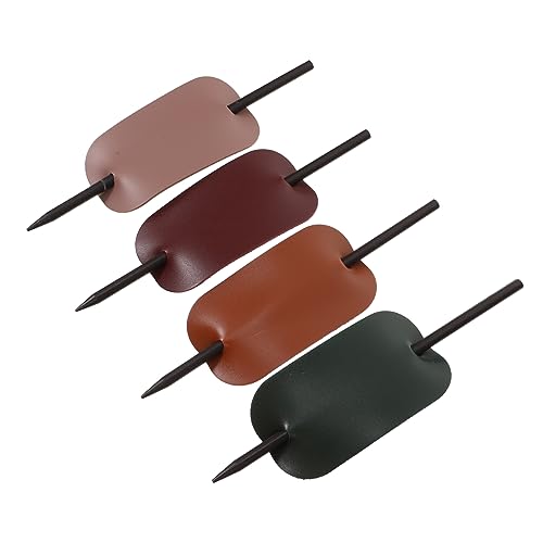 KAILIKETIY 4stücke Haarnadel Aus Holz Und Leder Haarstab Für Frauen Haarstyling-clip Als Kopfschmuck Einfache Haarspange Mit Glatten Kanten von KAILIKETIY