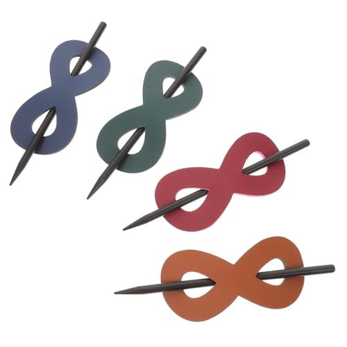KAILIKETIY 4stücke Haarspange Aus Leder Für Pferdeschwanz Inhaber Haarnadel Für Frauen Mädchen Mit Schlichtem Design Für Verschiedene Anlässe von KAILIKETIY