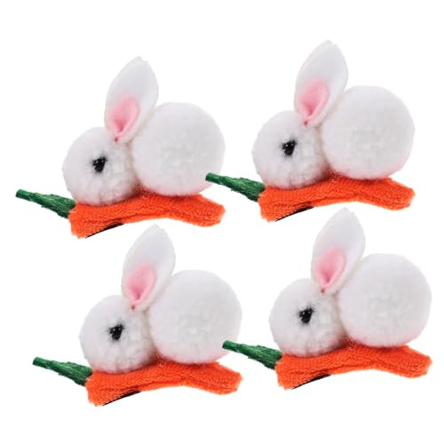 KAILIKETIY 4stücke Teiliges Haarspangen Mit Plüsch Kaninchen Und Karotten Für Mädchen Süße Haarklammern Für Besondere Anlässe Und Alltag Für Ostern Und Festlichkeiten von KAILIKETIY