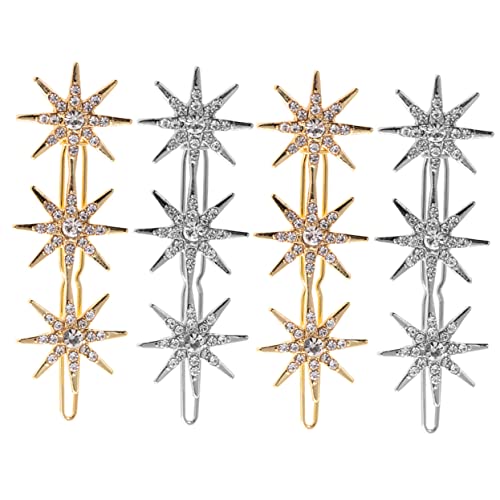 KAILIKETIY 4stücke Stern-haarnadeln Aus Metall Dekorative Haarspangen Für Damen Kleine Haarspangen Zum Stylen Und Abteilen Goldene Für Seiten Haarschmuck Accessoires von KAILIKETIY
