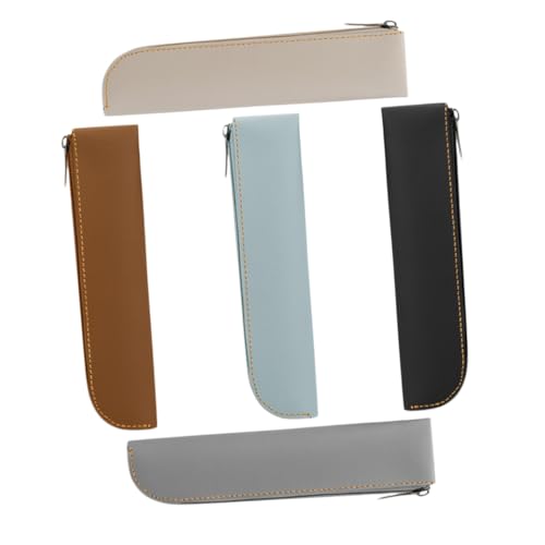 KAILIKETIY 5stücke Federmäppchen Aus Pu-Leder Mit Großem Fassungsvermögen Stifteetui-Organizer Mit Reißverschluss Tragbare Stifttasche Für Schule Und Büro von KAILIKETIY